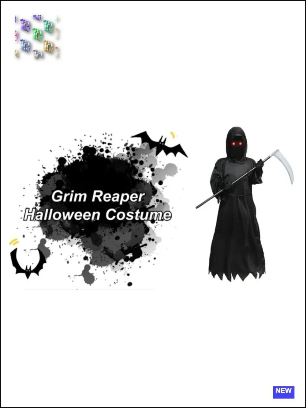 Grim Reaper Costume for Kids Scary Halloween Outfit Boys Girls